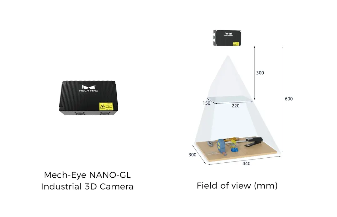 Mech-Mind NANO Structured Light 3D Camera - Weight 0.7 kg